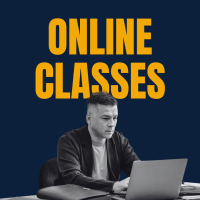 Yellow and Blue Modern Marketing Course Sale Instagram Post